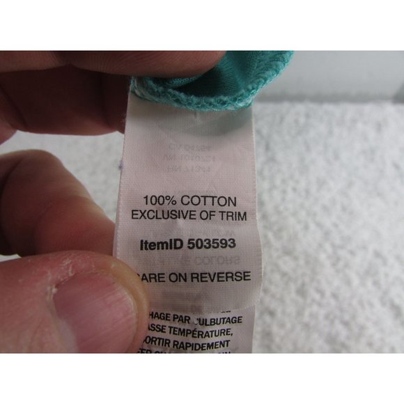 LL Bean Women's Cotton Tunic, Three-Quarter-Sleeve Splitneck Green Medium - Picture 4 of 8